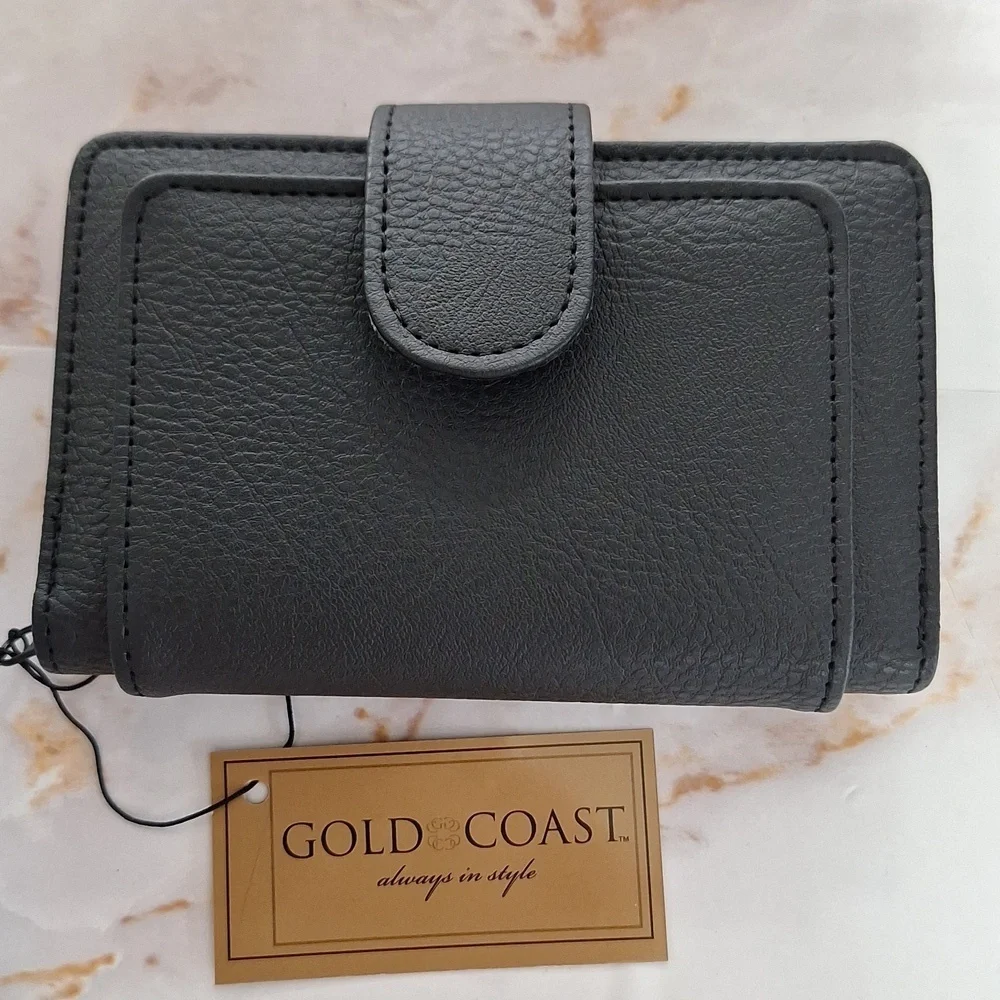 Gold Coast Wallet Black Purse Coin - Picture 2 of 9